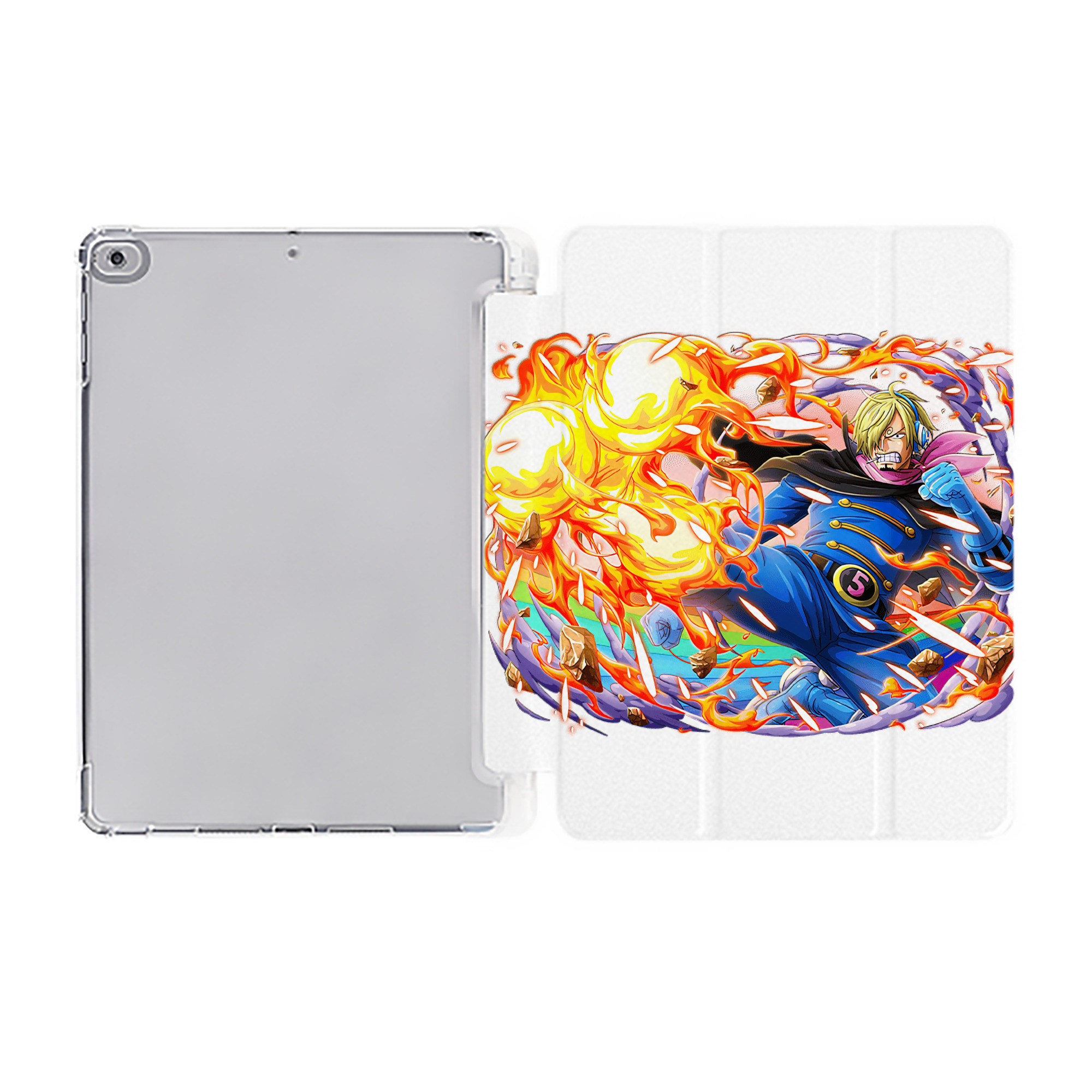 （画像用） ワンピース サンジ ONE PIECE Sanji IPad ケース ペン収納付き 三つ折りスタンド PUレザー×シリコン 対応機種9.5/10.5/10.9インチ